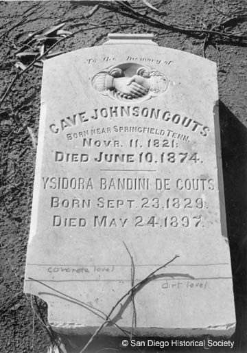 Grave Marker of Ysidora Bandini and Cave Johnson Couts