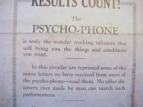 Psycho-phone company announcement regarding testimonials
