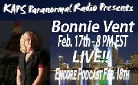 Bonnie Vent guest appearance on KAPS Paranormal Radio